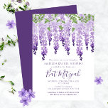 Wisteria Locarno | Bat Mitzvah Einladung<br><div class="desc">Dieses Design bietet elegante Aquarellwein-Blume in sanften Lavendel und lila mit grünen Blätter auf weißem Hintergrund mit Ihren Bat Mitzvah Einladung Informationen unten. Personalisieren Sie den Text in den Textfeldern, indem Sie ihn bearbeiten. Entworfen für Sie von Evco Studio www.zazzle.com/store/evcostudio #batmitzvah #lavender #laveneinlade #invite #lasteria #floral #Blume #leaf #botancal #lavender...</div>