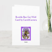 Wisteria & Male Carpenter Bee Well Card Karte (Rückseite)