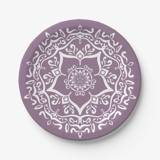 Wisteria Mandala Pappteller (Vorderseite)