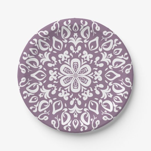 Wisteria Mandala Pappteller (Vorderseite)