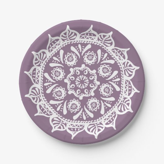 Wisteria Mandala Pappteller (Vorderseite)