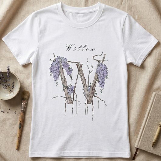 Wisteria Monogram "W" Personalisierter T - Shirt