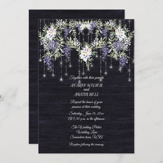 Wisteria Navy Barnboard String Lights (Vorne/Hinten)