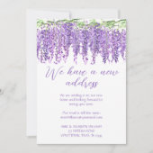 Wisteria New Address Moving Lila Blumenviolett Einladung (Vorderseite)
