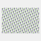 Wisteria Patterns Lila-grüner weißer Hintergrund Geschenkpapier Set (Vorderseite 3)