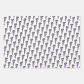 Wisteria Patterns Lila-grüner weißer Hintergrund Geschenkpapier Set (Vorderseite)