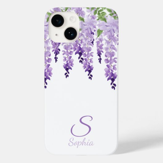 Wisteria Personalisiert Name Monogram Case-Mate iPhone Hülle (Rückseite)