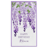 Wisteria Personalisierter Name | Geburtstag Kleine Geschenktüte (Rückseite)
