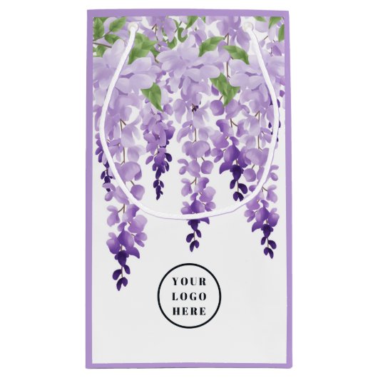 Wisteria Personalisiertes Logo | Unternehmen Kleine Geschenktüte (Rückseite)