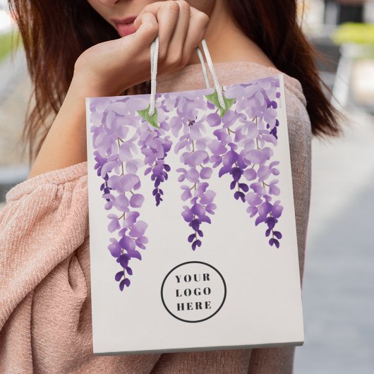 Wisteria Personalisiertes Logo | Unternehmen Kleine Geschenktüte