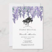 Wisteria Piano White Recital Invitation Einladung (Vorderseite)