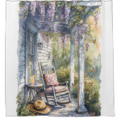 Wisteria Porch Rocking Chair Szene Duschvorhang (Vorderseite)