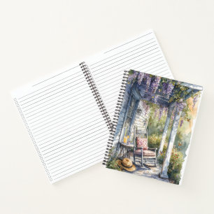 Wisteria Porch Rocking Chair Szene Notizblock