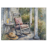 Wisteria Porch Rocking Chair Szene Schneidebrett (Vorderseite)
