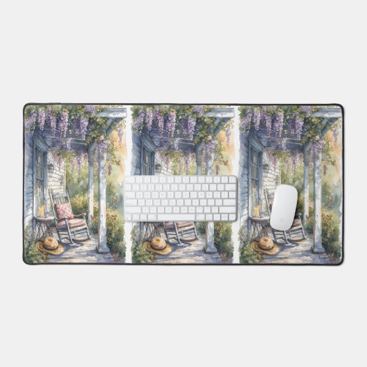 Wisteria Porch Rocking Chair Szene Schreibtischunterlage (Tastatur & Maus)