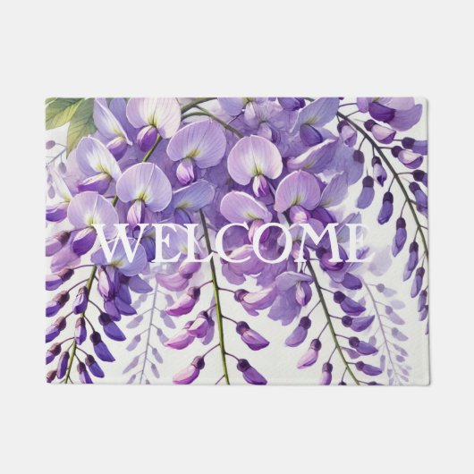 Wisteria Purple Blumen Blumen Natur Fußmatte (Vorderseite)
