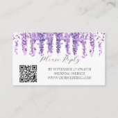Wisteria Purple Blumen Elegante Hochzeit Begleitkarte (Vorderseite)
