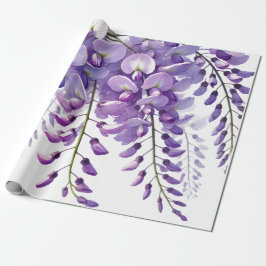 Wisteria Purple Blumen Wildblumen Aquarell Geschenkpapier