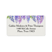 Wisteria Purple Flowers Botanischer Garten Adressaufkleber (Vorne)