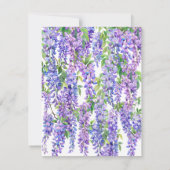 Wisteria Purple Flowers Botanischer Garten Hochzei Einladung (Rückseite)