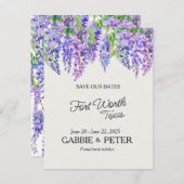 Wisteria Purple Flowers Botanischer Garten Hochzei Einladung (Vorne/Hinten)