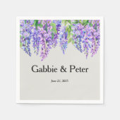 Wisteria Purple Flowers Botanischer Garten Hochzei Serviette (Vorderseite)