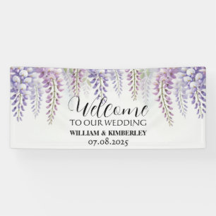 Wisteria Purple Flowers Elegante Wedding Banner