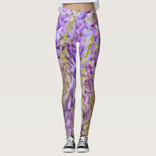 Wisteria Purple Flowers Leggings (Vorderseite)