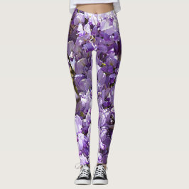 Wisteria Purple Flowers Leggings