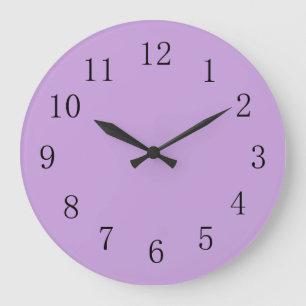 Wisteria Purple Solid Color Große Wanduhr