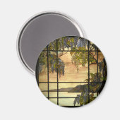 Wisteria-Reben in Buntglas Magnet (Vorderseite/Rückseite)