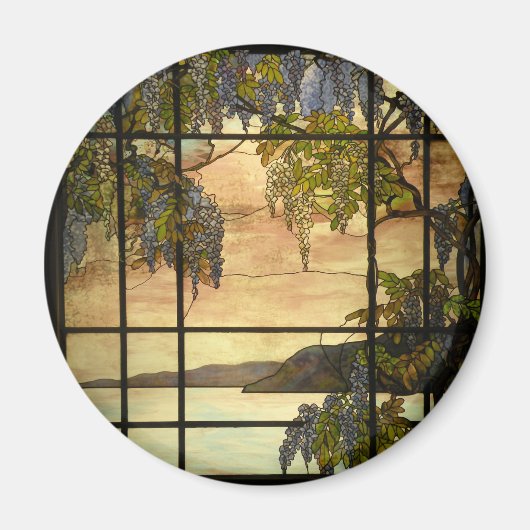 Wisteria-Reben in Buntglas Magnet (Vorne)