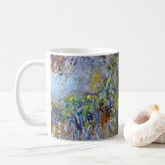 Wisteria (rechte Hälfte) von Claude Monet Kaffeetasse (Mit Donut)