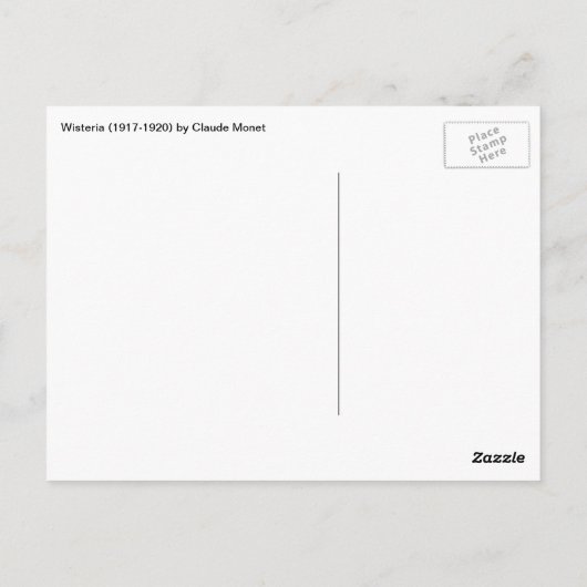 Wisteria (rechte Hälfte) von Claude Monet Postkarte (Rückseite)
