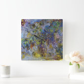Wisteria (rechte Hälfte) von Claude Monet Quadratische Wanduhr (Zuhause)