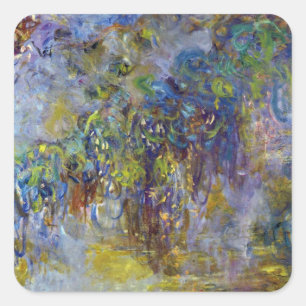 Wisteria (rechte Hälfte) von Claude Monet Quadratischer Aufkleber