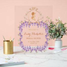 Wisteria Regal Brautparty Acrylschild
