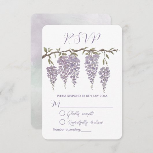 Wisteria Response Card RSVP Karte (Vorne/Hinten)