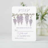 Wisteria Response Card RSVP Karte (Stehend Vorderseite)