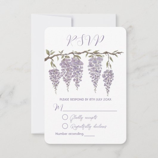 Wisteria Response Card RSVP Karte (Vorderseite)
