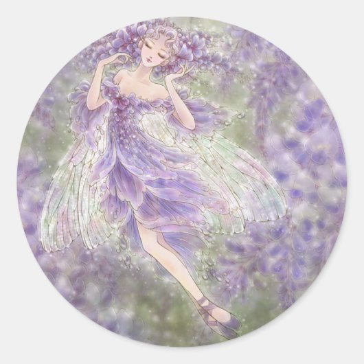 Wisteria Round Sticker (Vorderseite)