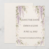 Wisteria Save the Date (Vorne/Hinten)