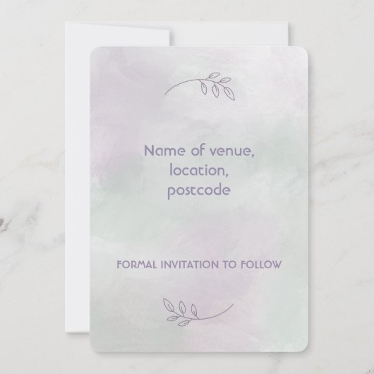 Wisteria Save the Date Card (Rückseite)