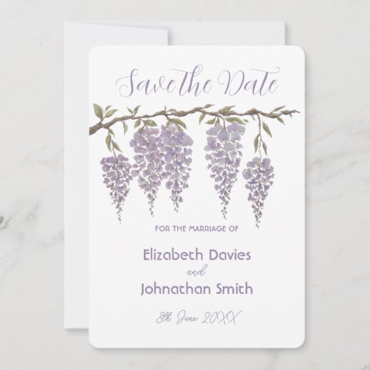 Wisteria Save the Date Card (Vorderseite)