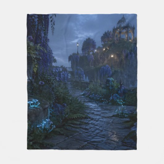 Wisteria Schwebender Pavillon Fleece Decke (Vorderseite)