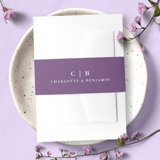 Wisteria Simple Lila Wedding Einladungsbanderole