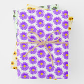 Wisteria, Sonnenblume, Muster der Lila Wildblume Geschenkpapier Set (Beispiel)