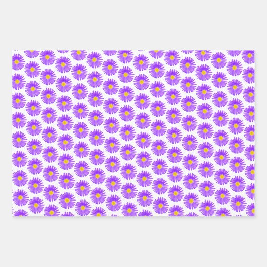 Wisteria, Sonnenblume, Muster der Lila Wildblume Geschenkpapier Set (Vorderseite)