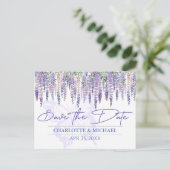 Wisteria Spring Garden Wedding Save the Date Postkarte (Stehend Vorderseite)