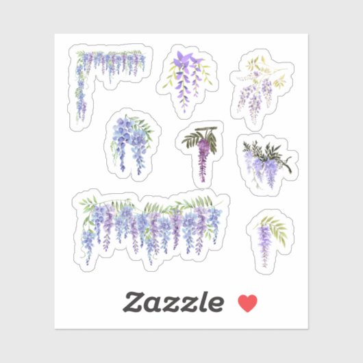 Wisteria Stickers Aufkleber (Blatt)